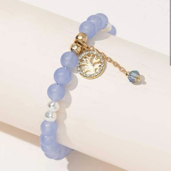 Anthropologie Jewelry - New Anthropologie Tree of Life Rhinestone Beaded Bracelet